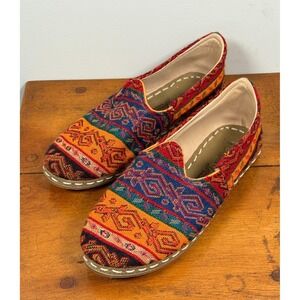 Kosker Yemeni Handmade Turkish Classic Slip-On Shoes Traditional Rug Design US 8